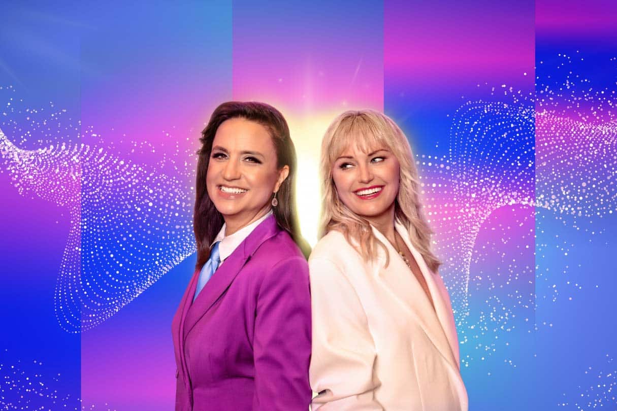 The hots of the ESC 2024 in Malmö : Petra Mede and Malin Åkerman Photo Janne Danielsson / SVT